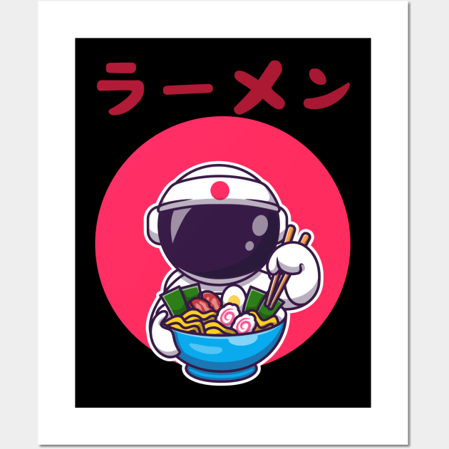 Astronaut eating Ramen Wall Art by JK Mercha